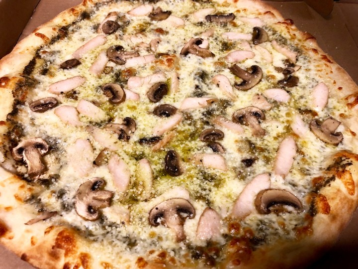 Med Chicken Pesto Pizza