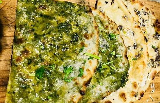 Cheese and Spinach Naan