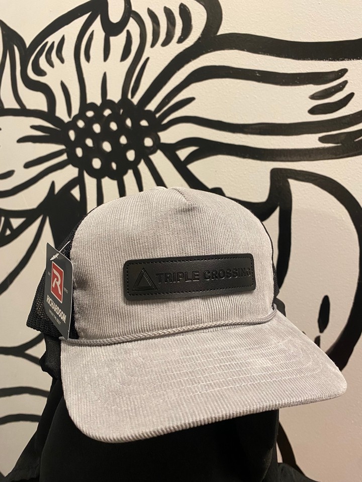 Snapback: Grey Cord w Rectangle Patch