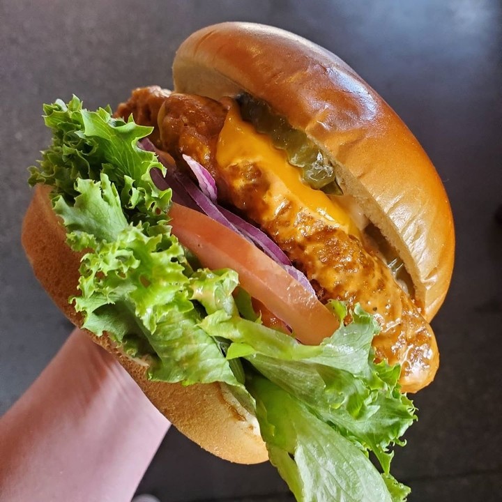 The World Famous Buffalo Crispy Chicken Sandwich from the Crave Grilly