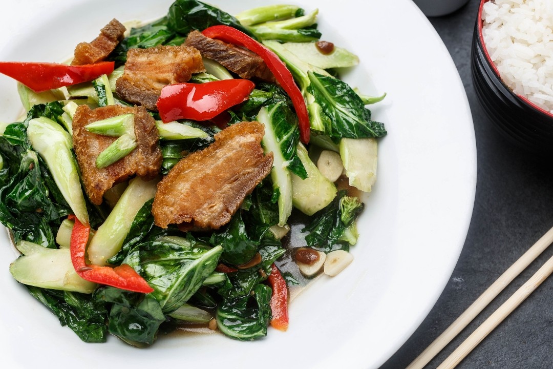Crispy Pork & Chinese Broccoli
