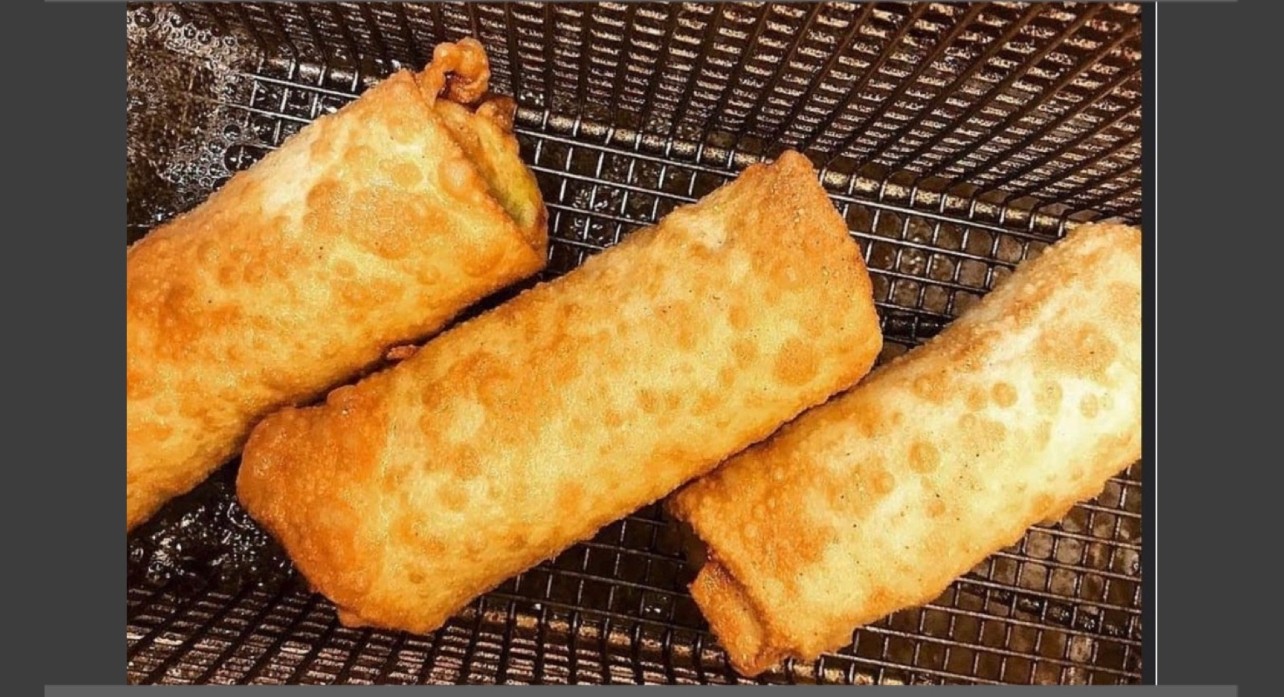 Salmon cheesesteak rolls & Fries