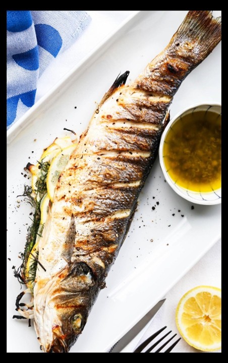 whole Bronzini fish