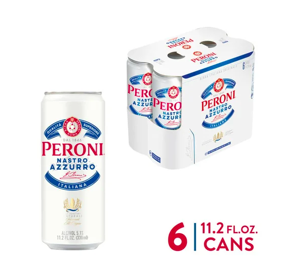 Peroni 11.2oz Cans 6 Pack