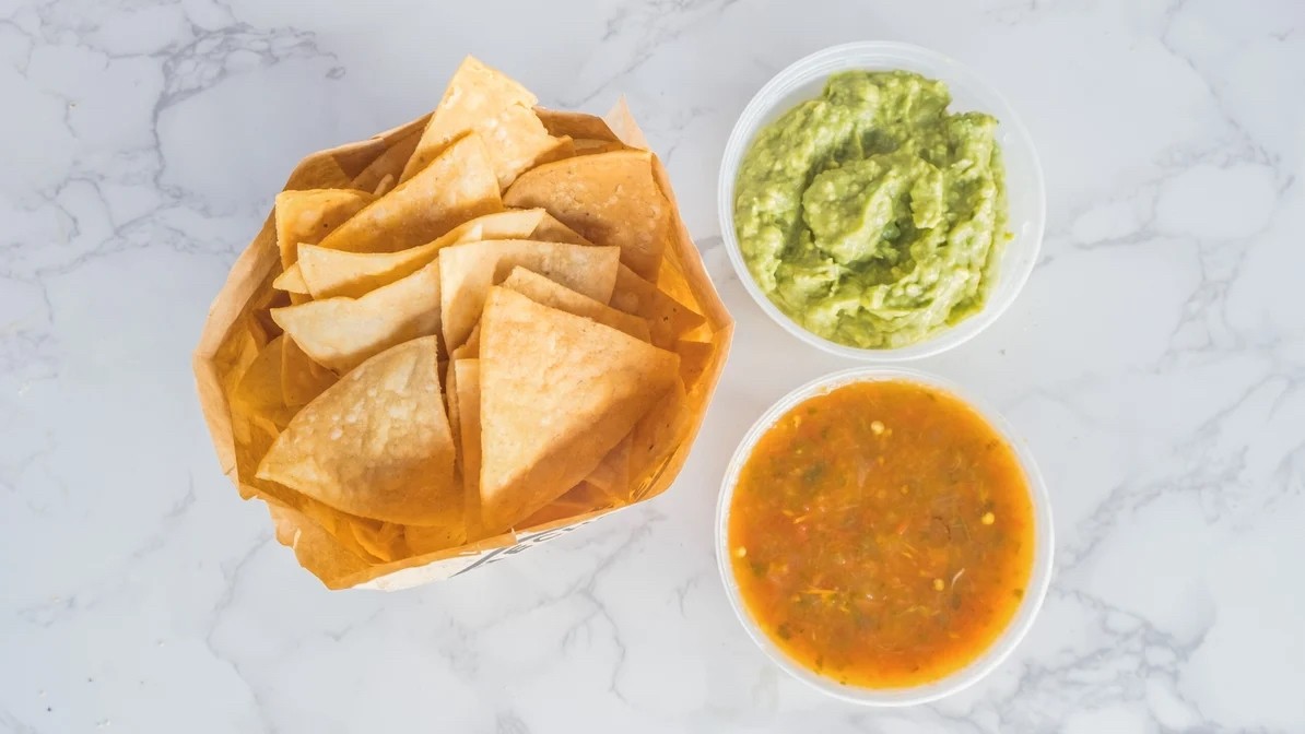 Chips, 8oz Salsa, and 8z Guacamole
