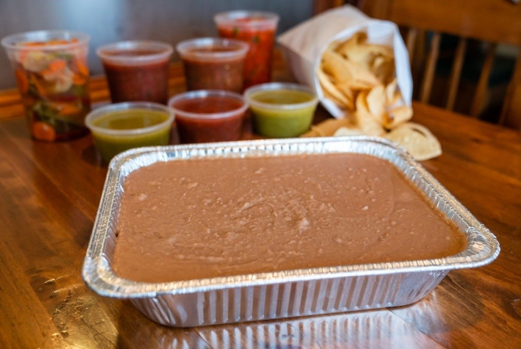 Refried Beans Tray.