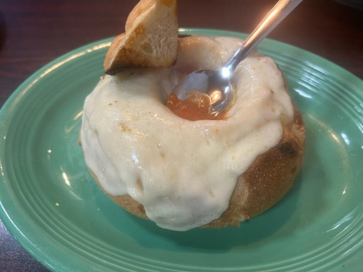 Tomato soup bread bowl