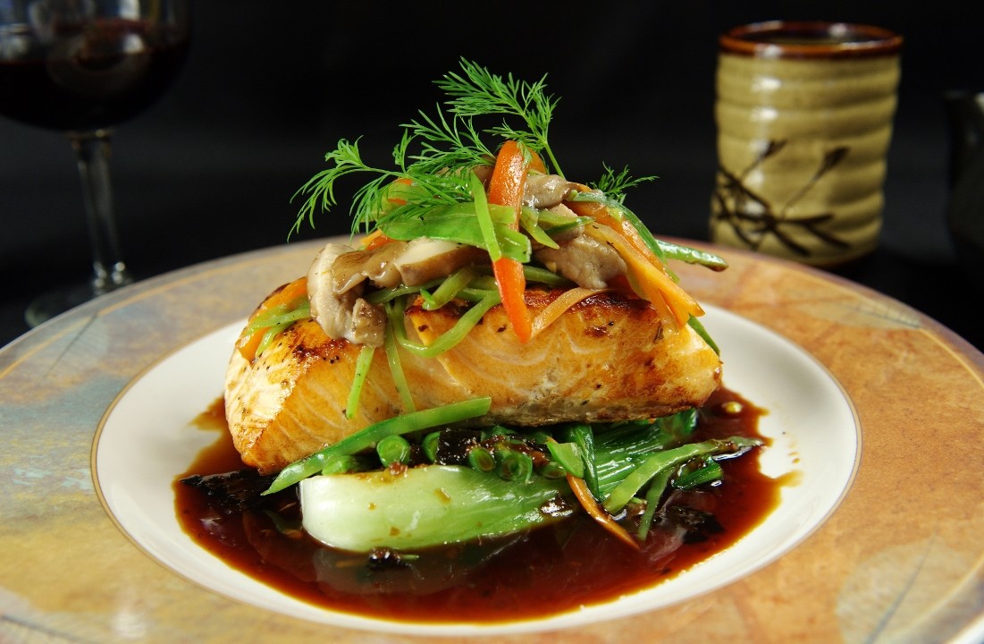 Salmon with Ginger Oyster Sauce