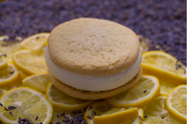 Ruby Jewel Ice Cream Sandwich - Honey Lavender & Lemon Cookies