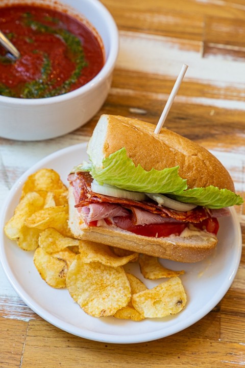 SOUP & 1/2 SANDWICH W/CHIPS