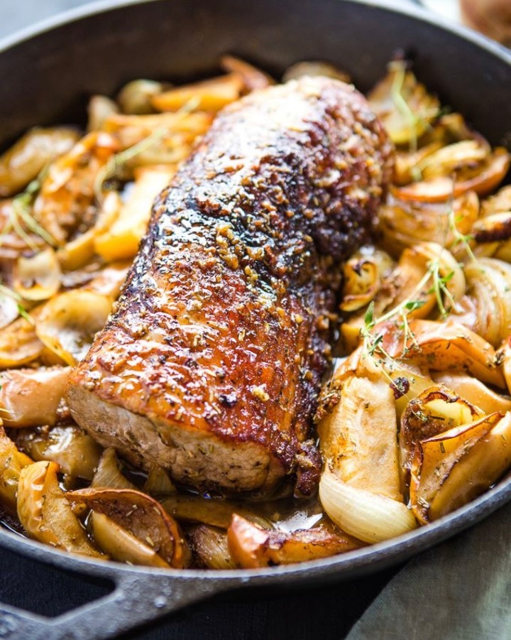 Sarah's on Main - Grilled Pork Tenderloin with Glazed Vegetables