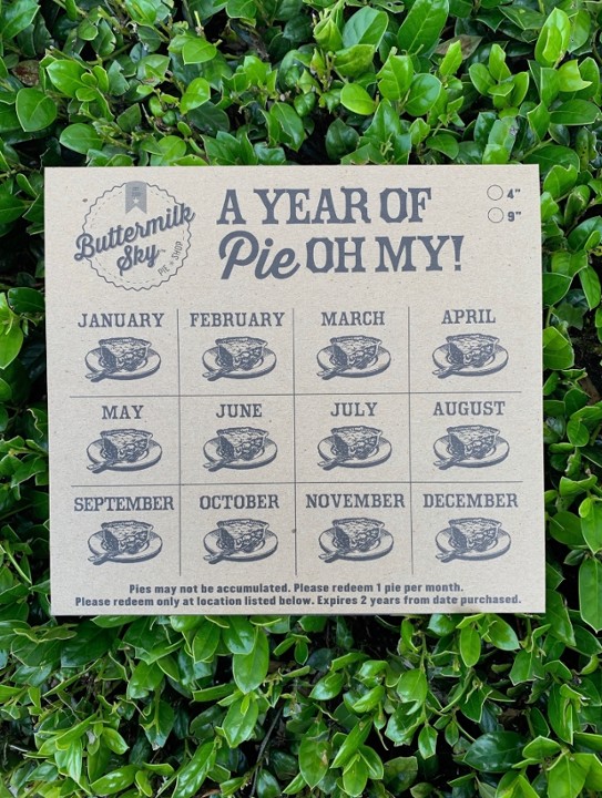 (9") Pie for a year card