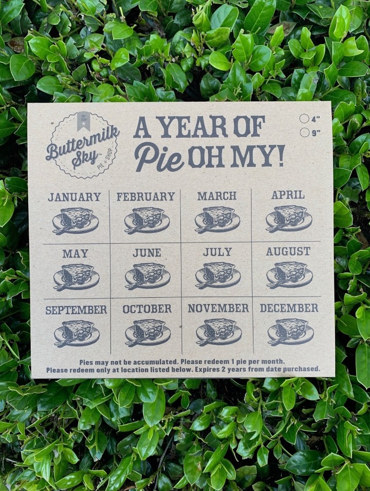 (4") Pie for a year card