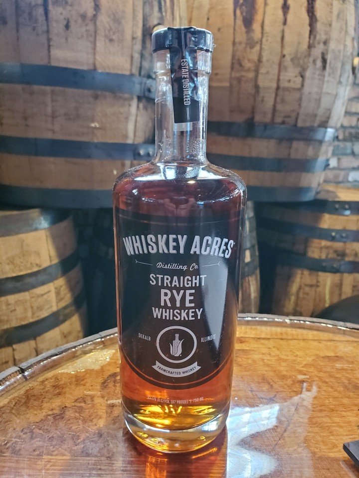 750mL Whiskey Acres Straight Rye Whiskey