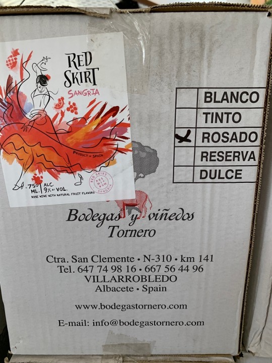 Case 12 bottles RedSkirt Rose Sangria