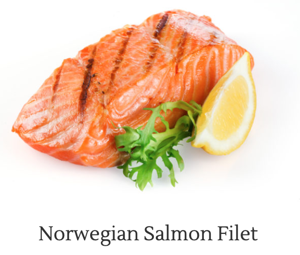 Salmon 8oz skinless Norwegian. Frozen