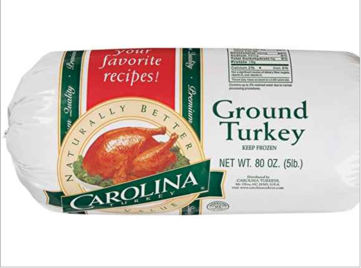 Turkey Ground 85% lean 5 Lbs Carolina Turkey Frozen