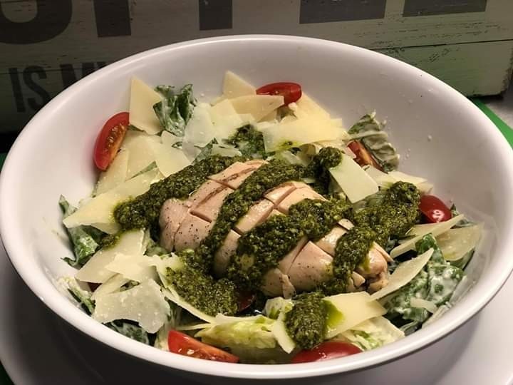 Pesto Chicken Caesar Salad