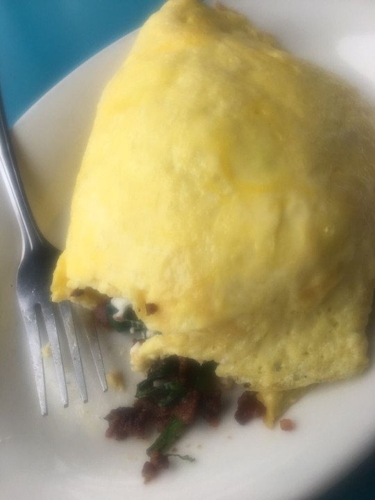 Spinach, Bacon and Goat Cheese Omelette