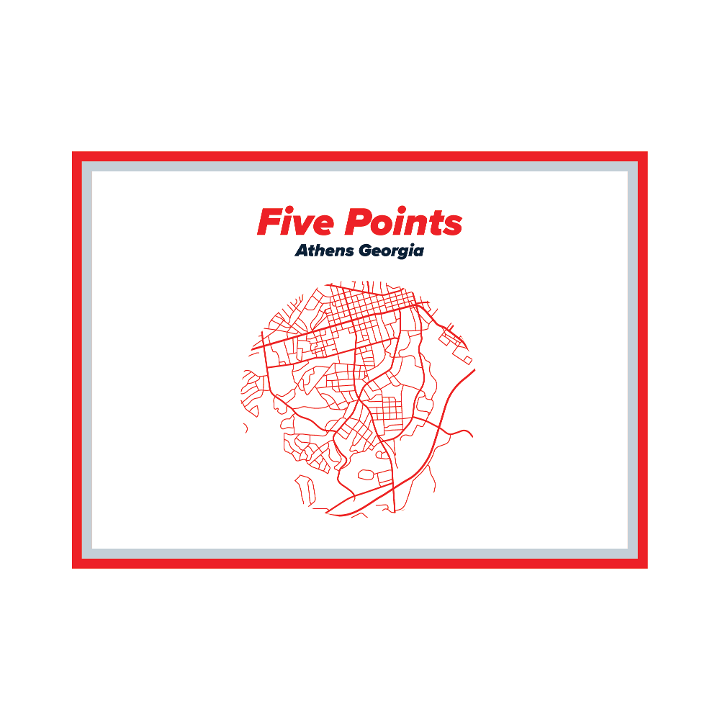 Postcard - Five Points Map