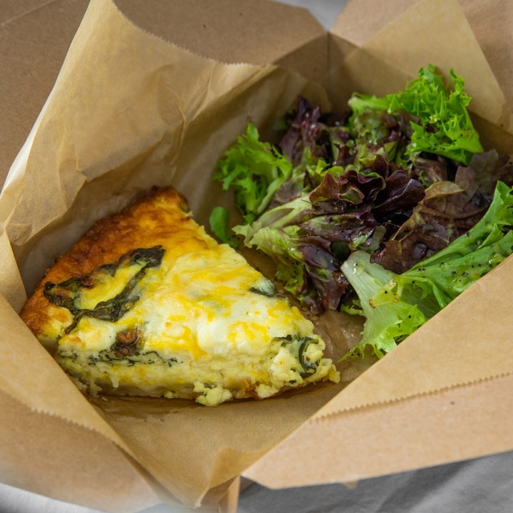 Spinach and Feta Quiche by the Slice