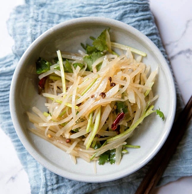 Shredded potato salad