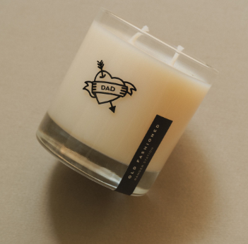 Ranger Station Old Fashioned Dad Tattoo Print Candle