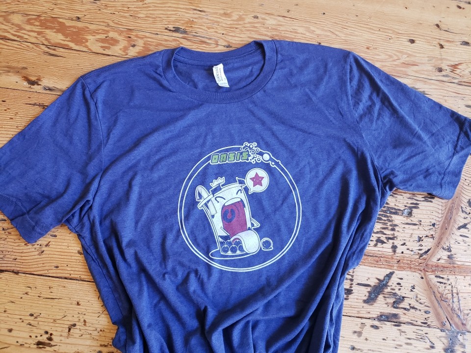 T-Shirt: Navy Blue Character Shirt