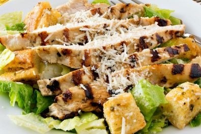 Pan Chicken Caesar Salad
