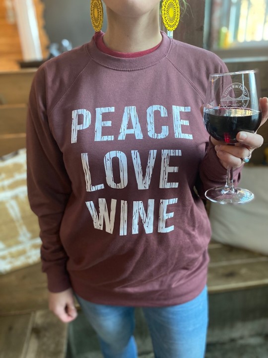 NA Peace Love Wine Sweatshirt