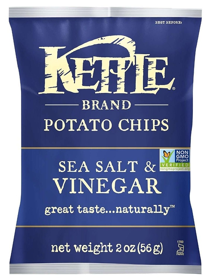 Kettle Brand Sea Salt & Vinegar Potato Chips 2oz Bag