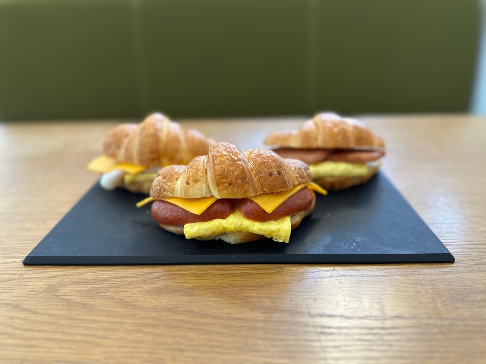 Longanisa, Egg & Cheese Croissant Breakfast Sandwich
