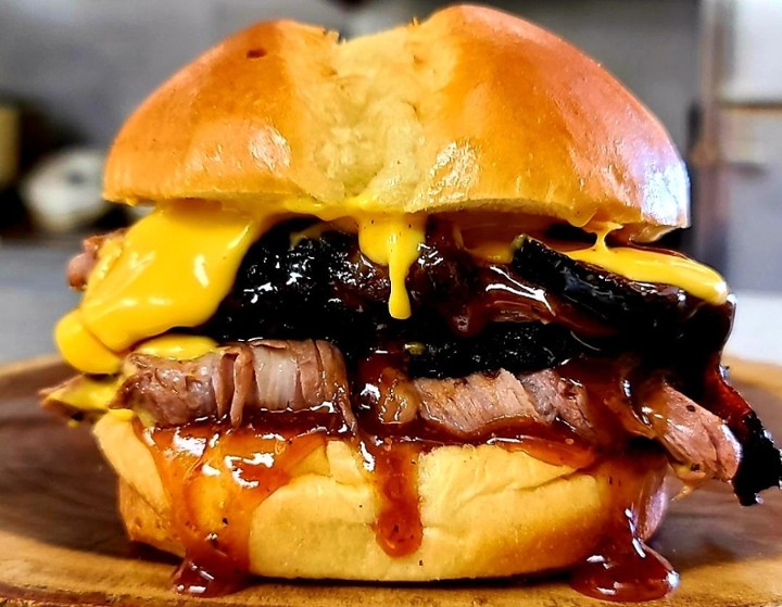 Smoked Brisket Cheddar  Sandwich