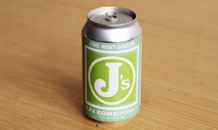 j's lime mint ginger kombucha