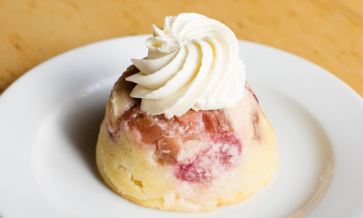 rhubarb upside down cupcake