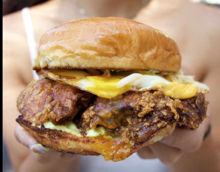 Spicy Fried Chicken Breakfast Sandwich