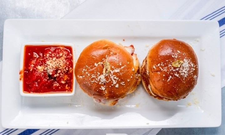 Meatball Parm Sliders.