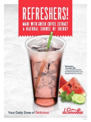 ICED WATERMELON CUCUMBER MINT CAFEINATED REFRESHER