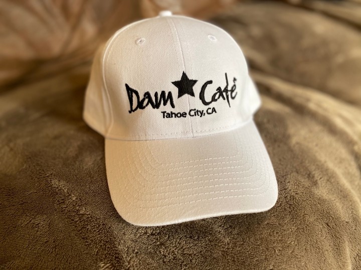 Dam Cafe logo White Hat w/ Star design