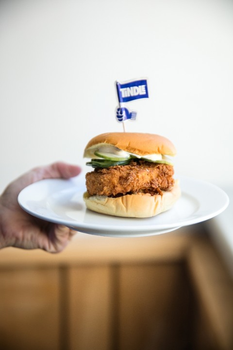 TiNDLE (Plant Based) Fried "Chicken" Sandwich
