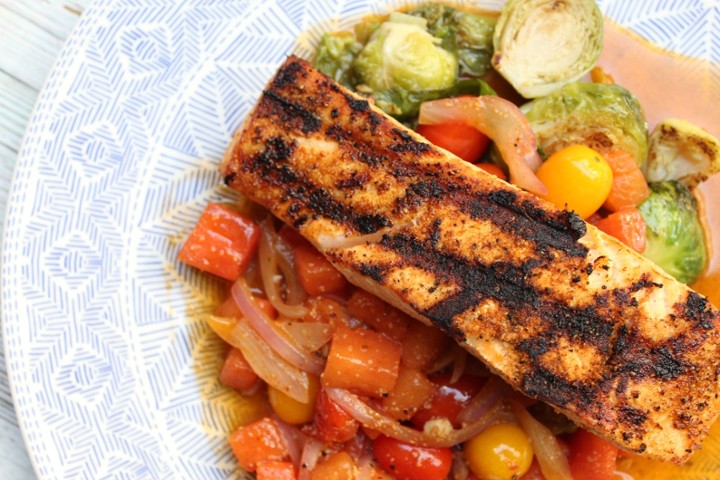 Blackened Grilled Atlantic Salmon