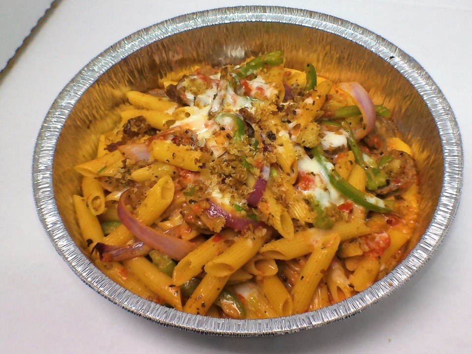 Baked Penne Pasta with Sausage & Peppers