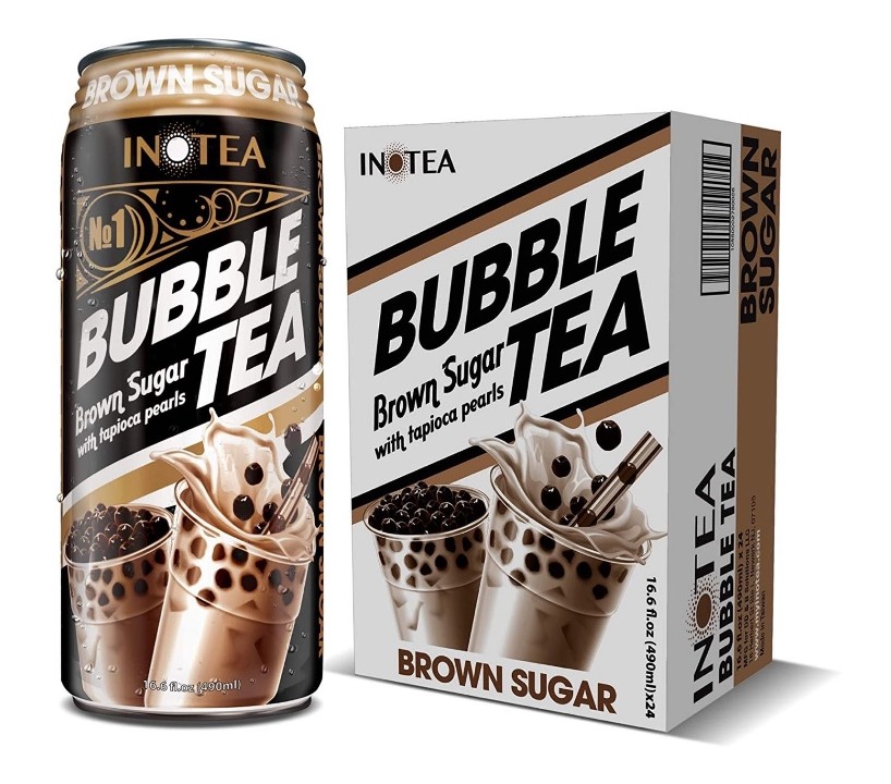 Brown Sugar Bubble Tea "Inotea" with Tapioca 16.6 fl oz (490ml)