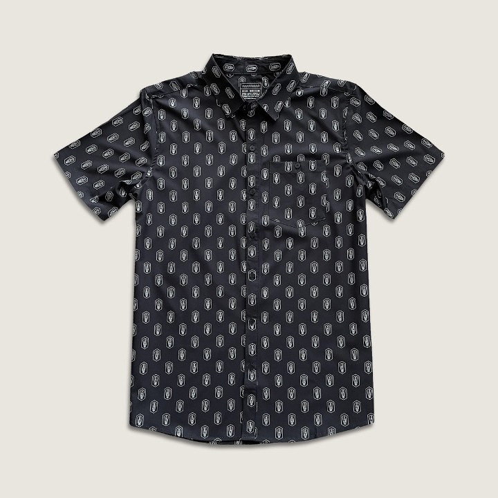 Button Down Shirt • Black & White Hex Bulb