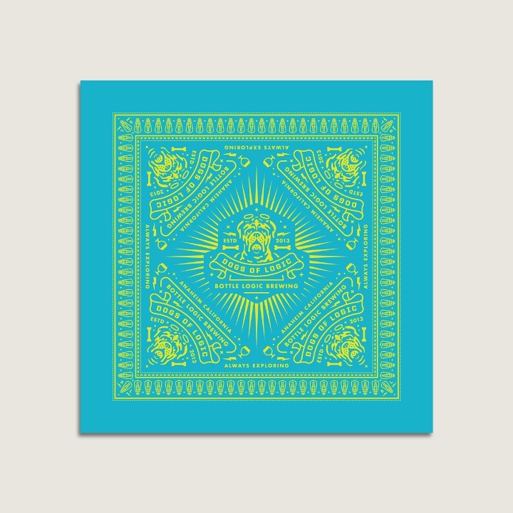 Dogs of Logic Large Bandana - Turquoise