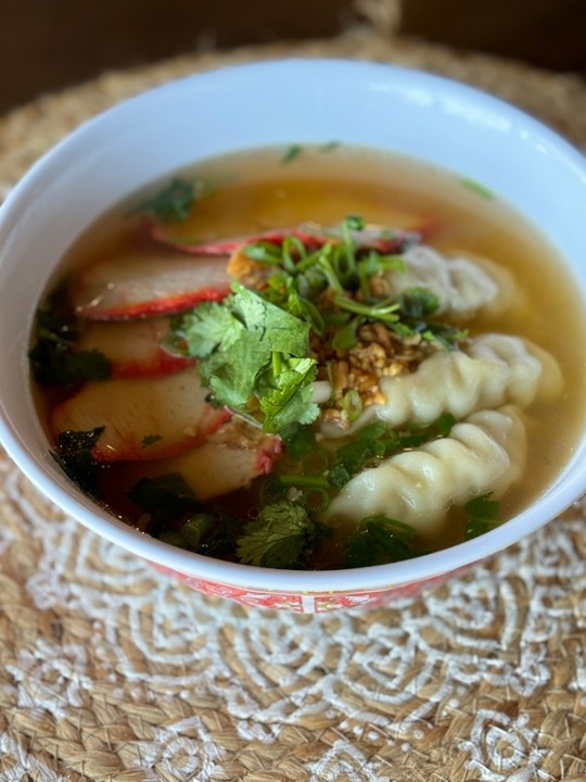 BBQ Pork and Dumpling Noodle Soup