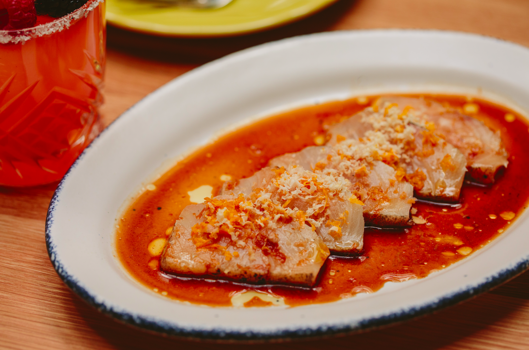 Hamachi Crudo "Kissed by Fire" *