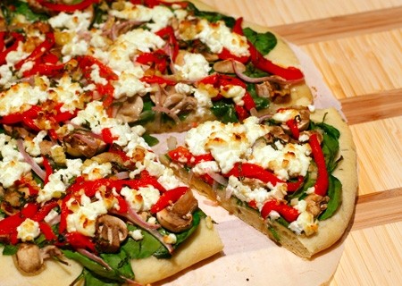 Goat Cheese & Roasted Red Pepper Pizza