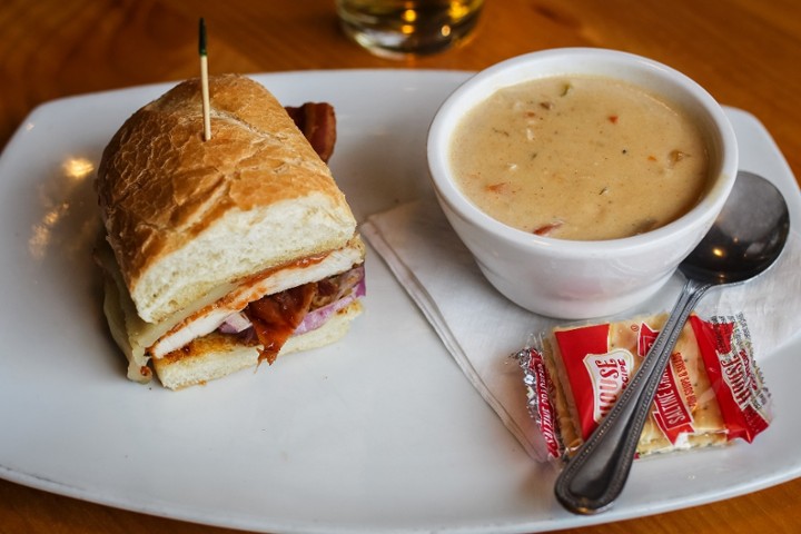 1/2 BBQ Chicken Sandwich & Soup