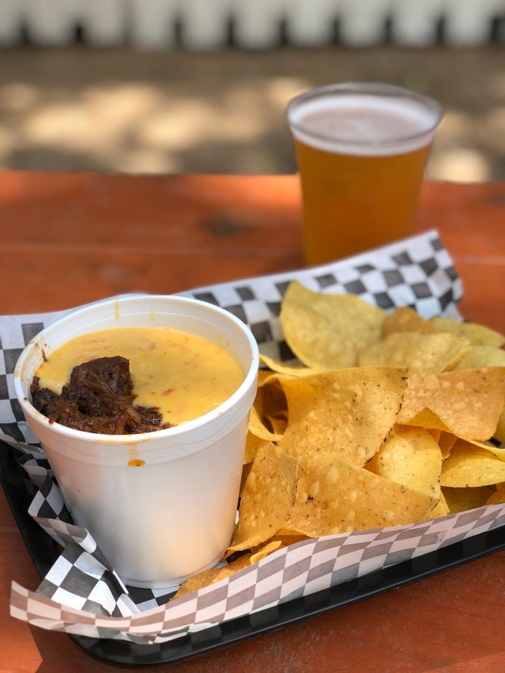Chips and Chopped Beef Queso